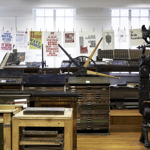 The printing workshop at St Bride's