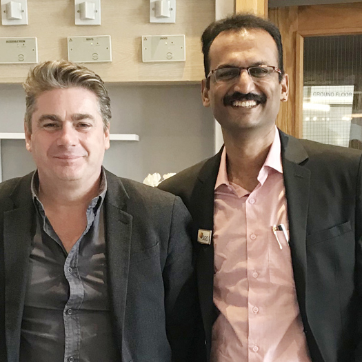 Furlonger, left, with YesGo founder and CEO Nizam Appas